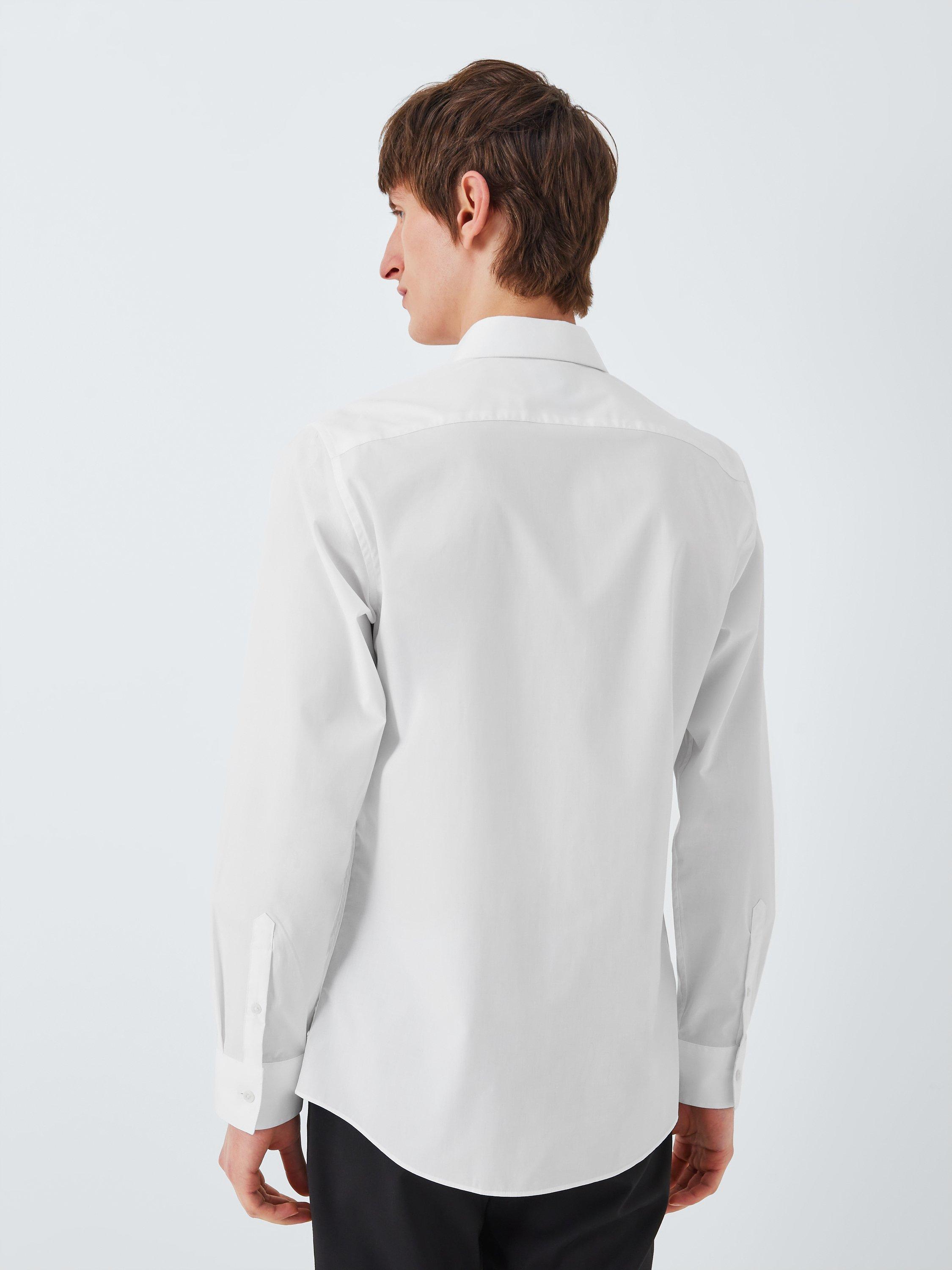 John Lewis Poplin Dinner Shirt, White, 14.5R