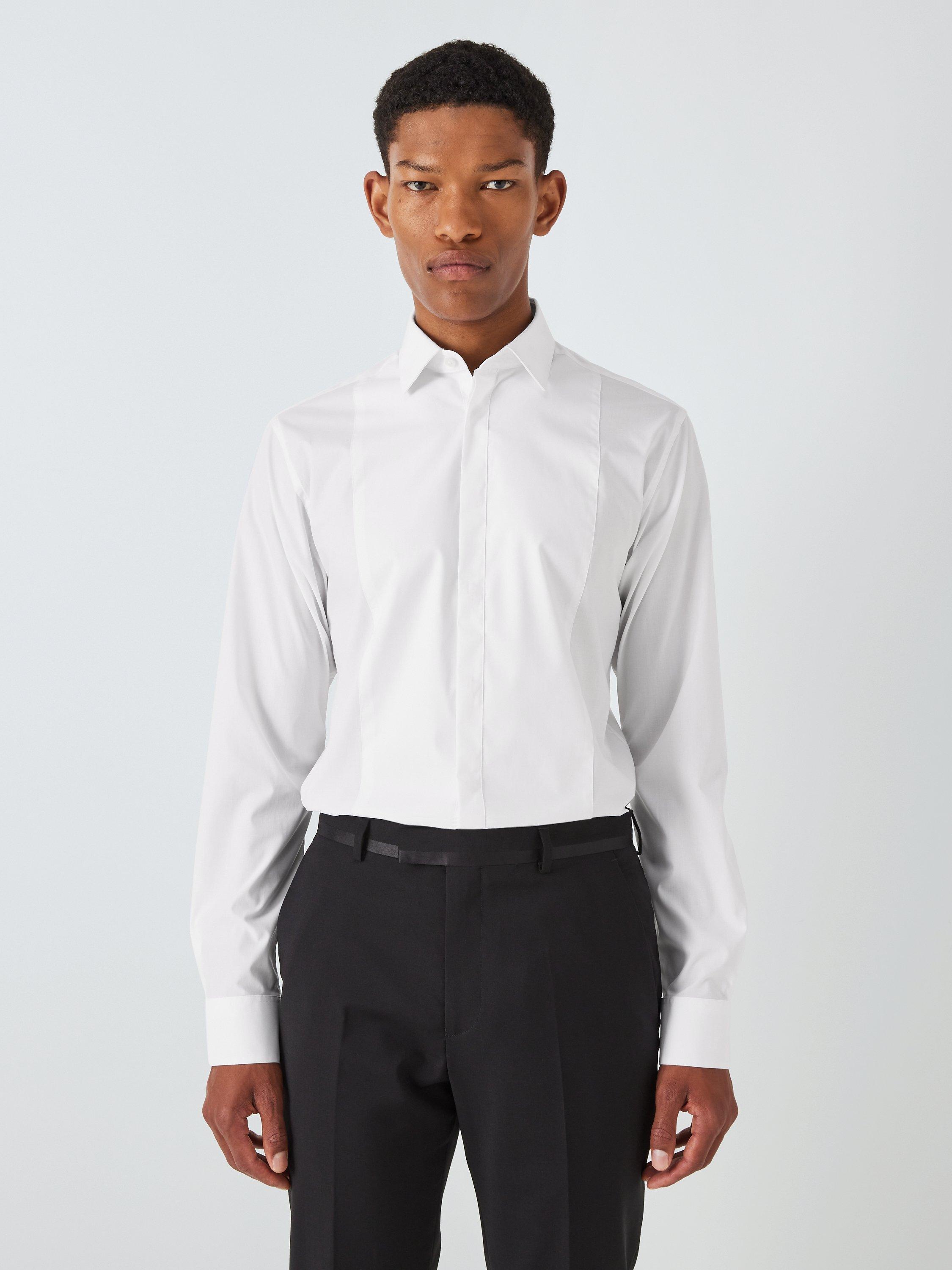 John Lewis Poplin Dinner Shirt, White, 14.5R