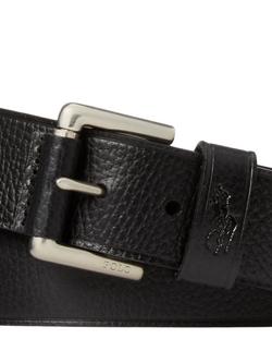 Polo Ralph Lauren Pebbled Leather Belt, Black - view 2, Black