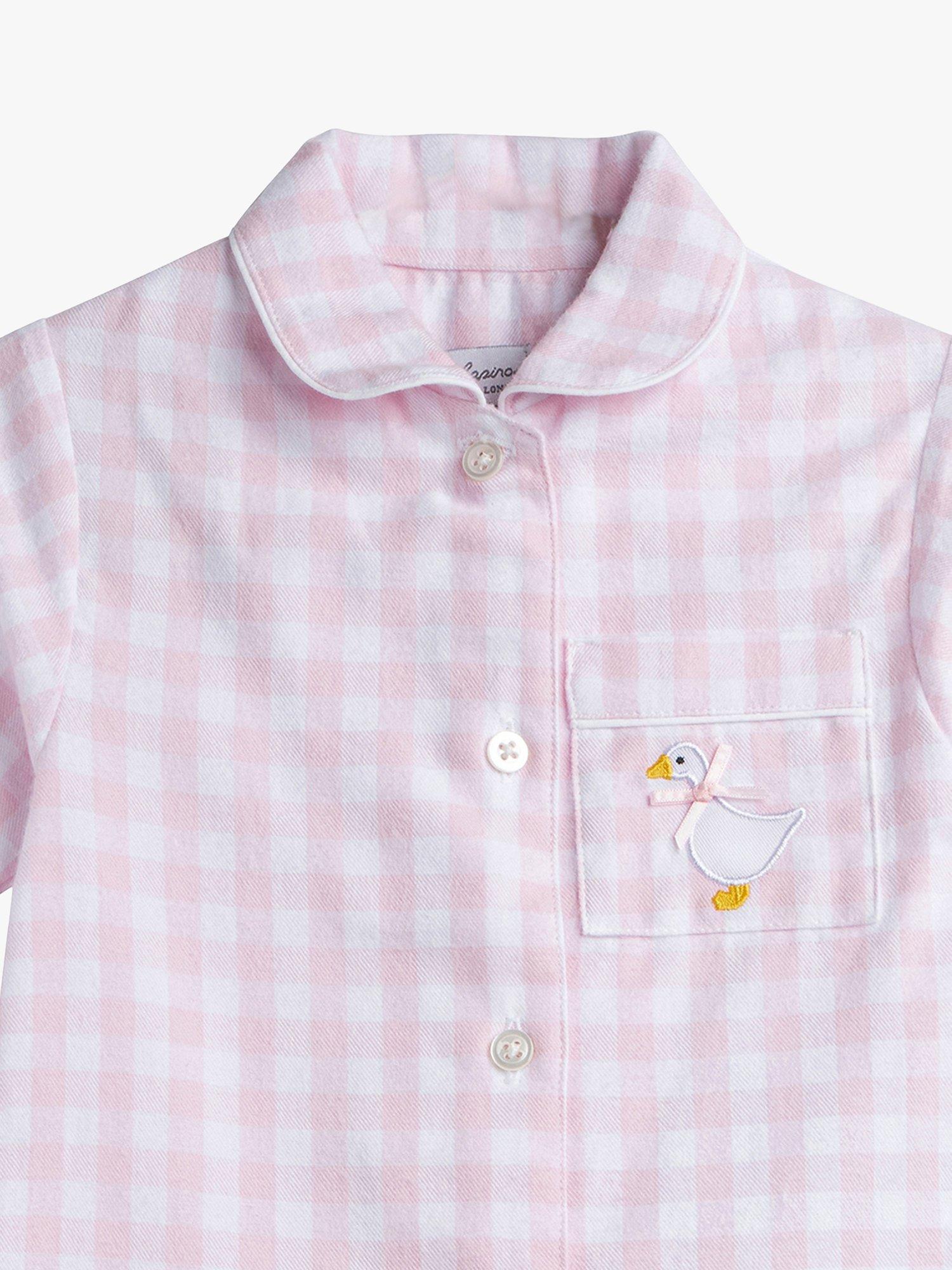 Product image 3 of 3, which shows Trotters Baby Freya Gingham All in One Pyjamas, Pale Pink, Newborn