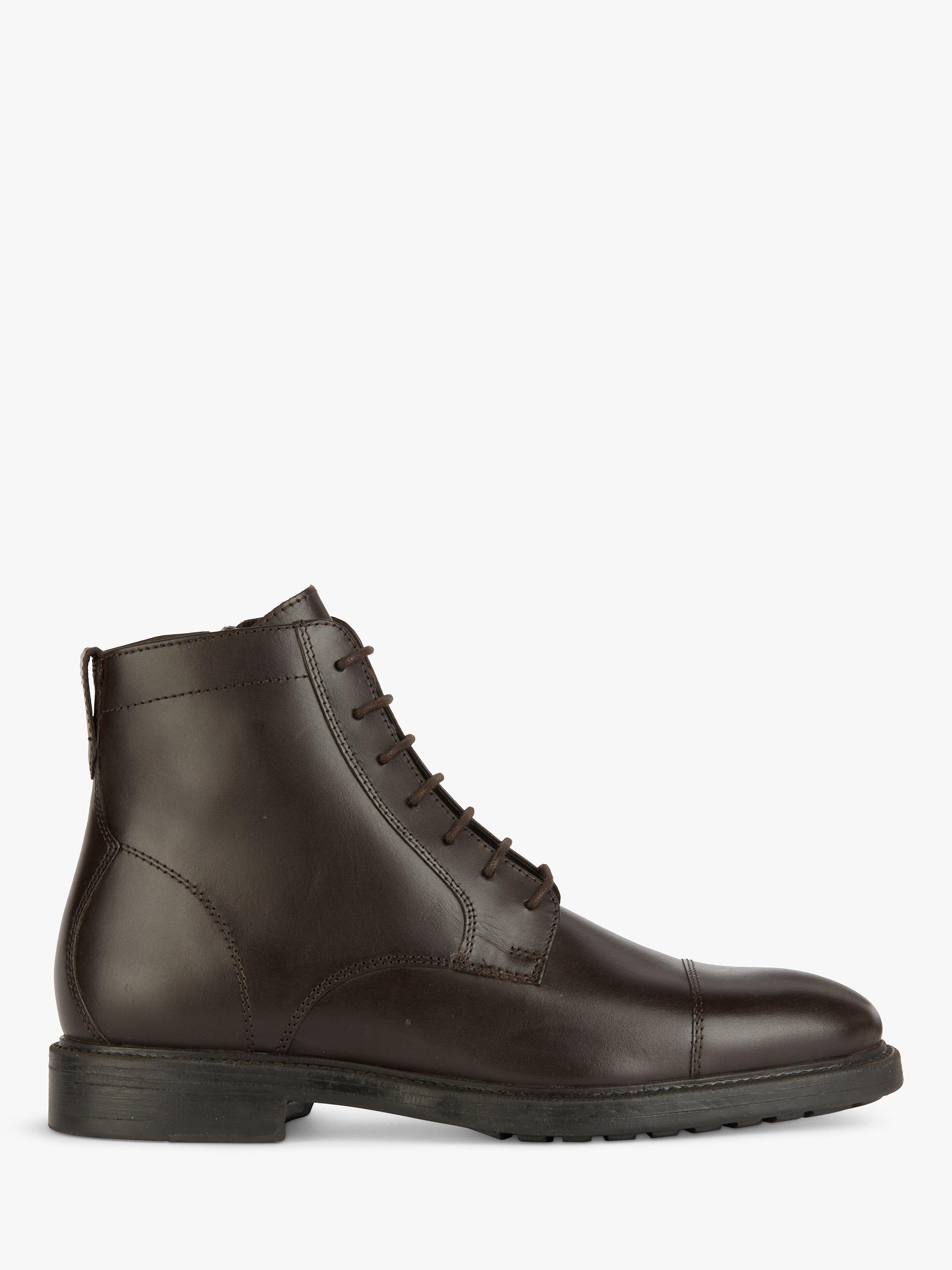 Geox Tiberio Leather Ankle Boots, Coffee