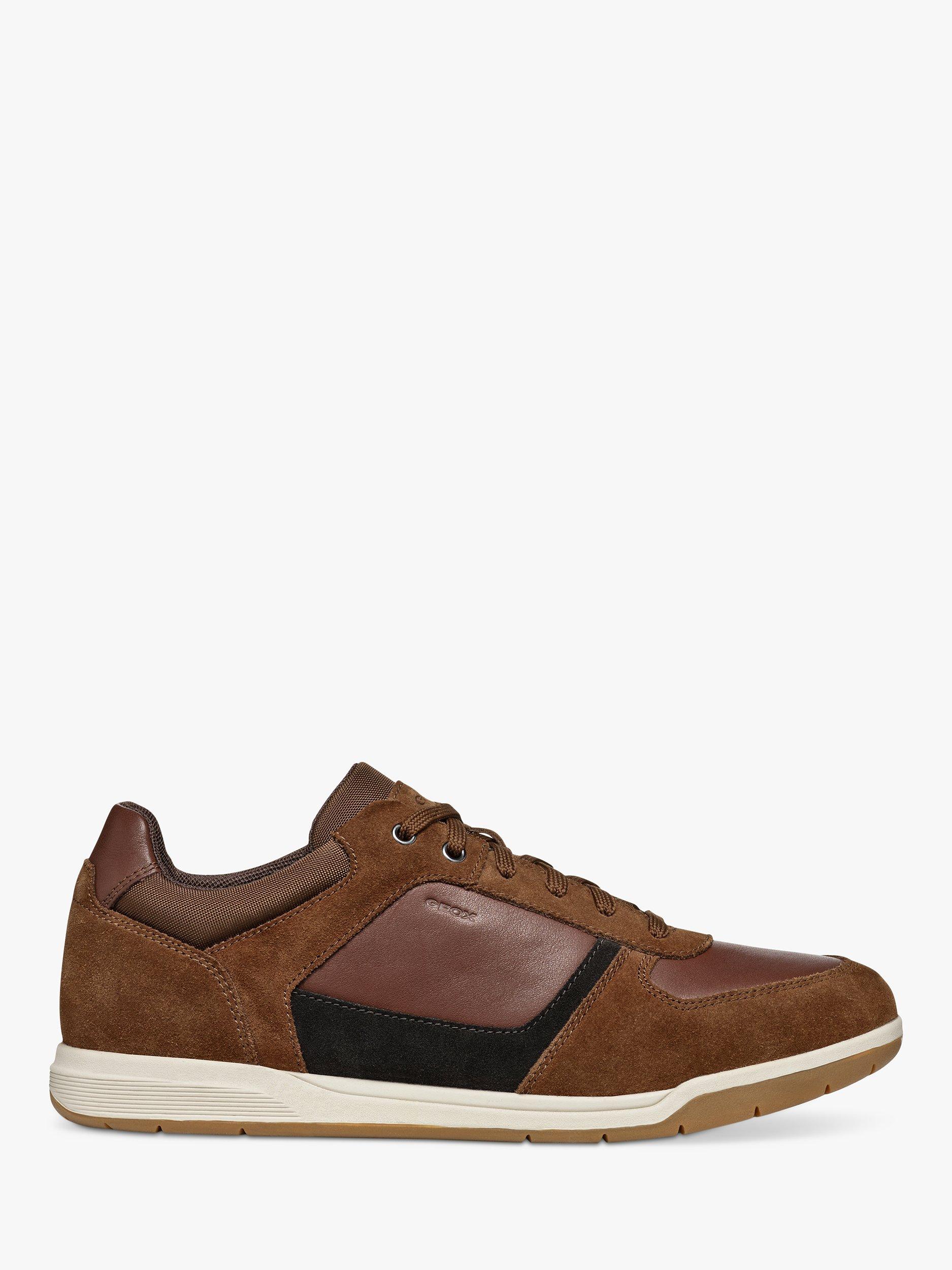 Geox Spherica EC3 Suede Trainers, Lt Brown/Browncotto