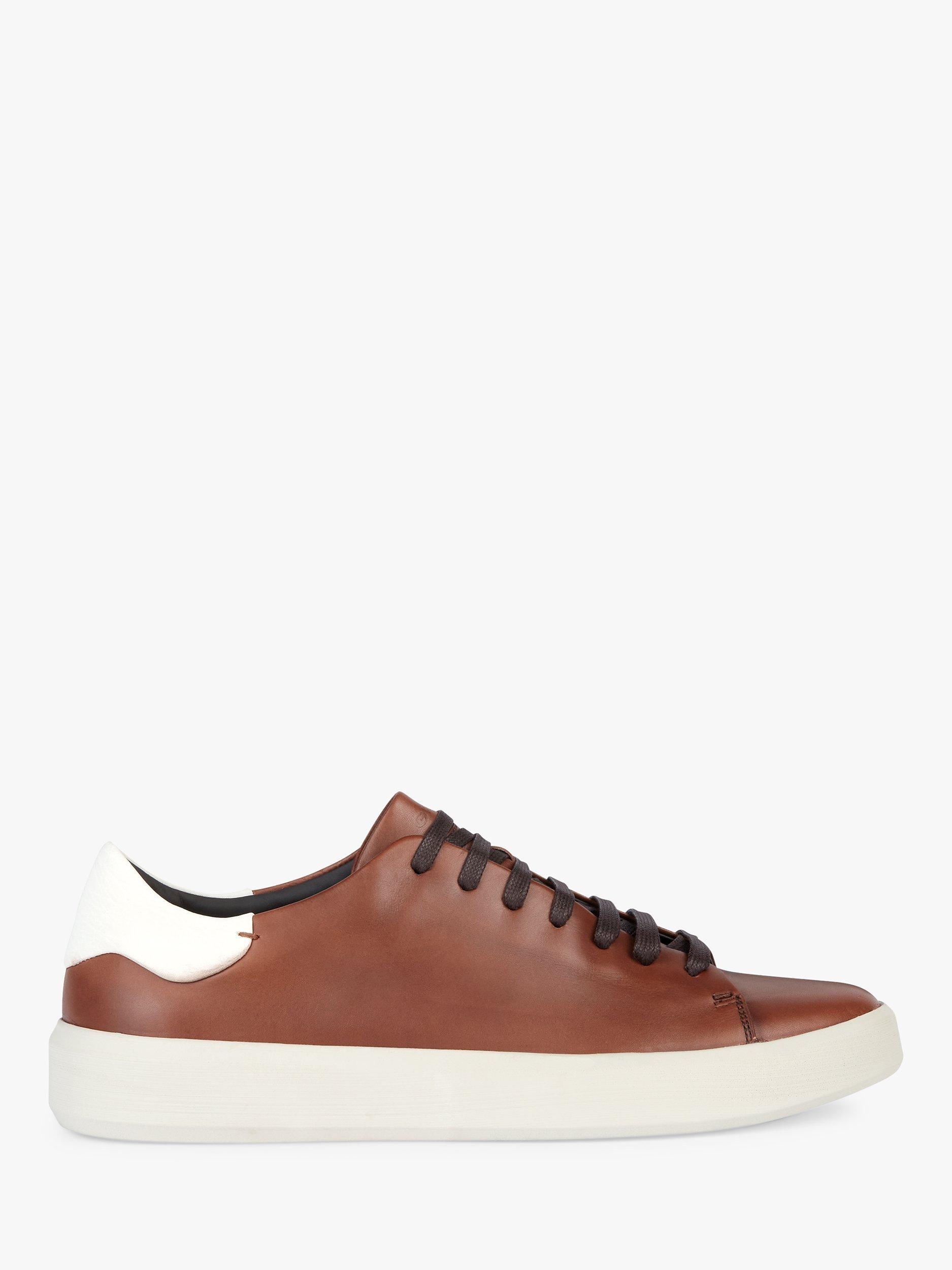 Geox Velletri Low Cut Leather Trainers, Cognac