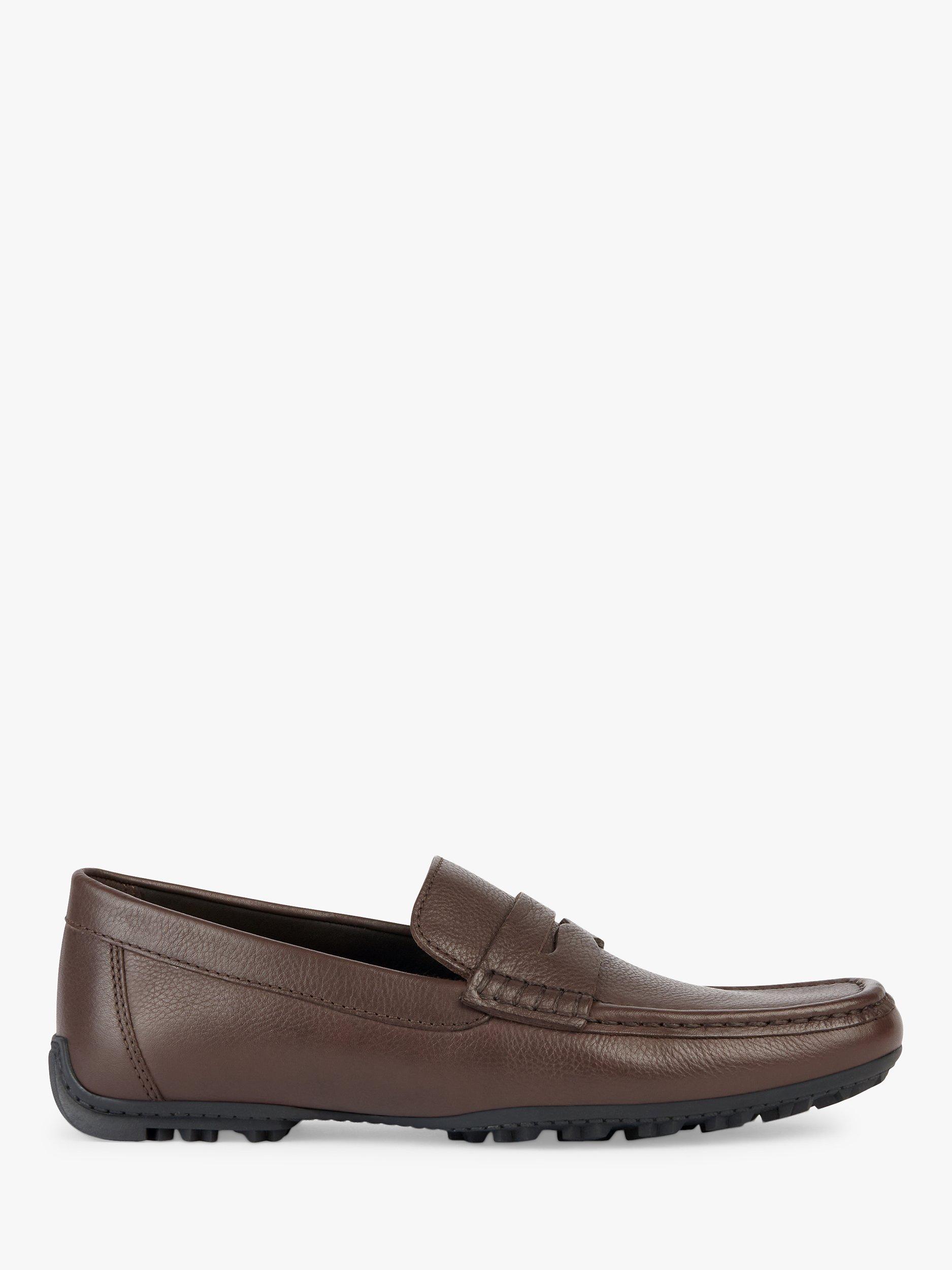 Geox Kosmopolis + Grip Leather Loafers, Dark Brown