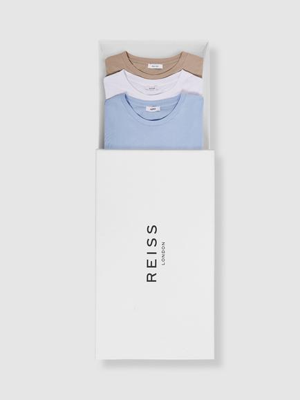 Reiss Bless Crew Neck T-Shirt, Pack of 3, Neutral