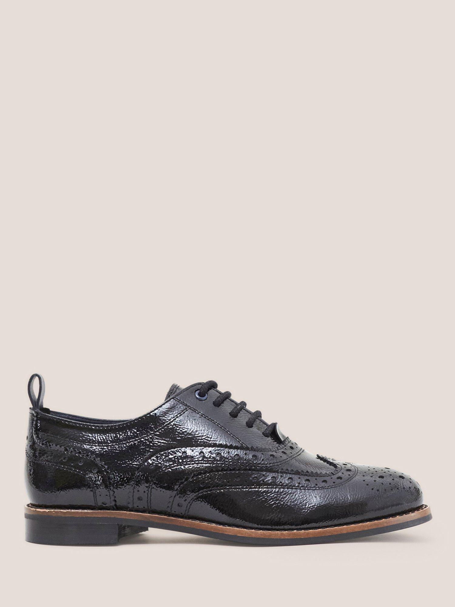 White Stuff Thistle Leather Brogues, Pure Black