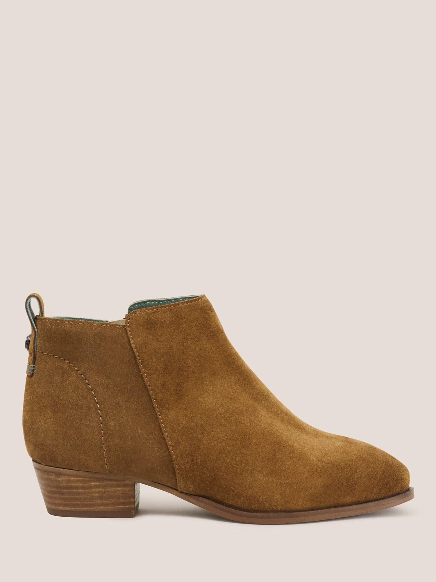 White Stuff Willow Suede Ankle Boots Dark Tan