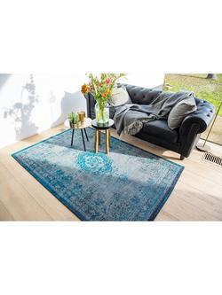 Louis De Poortere Medallion Rug - view 2, Turquoise Blue