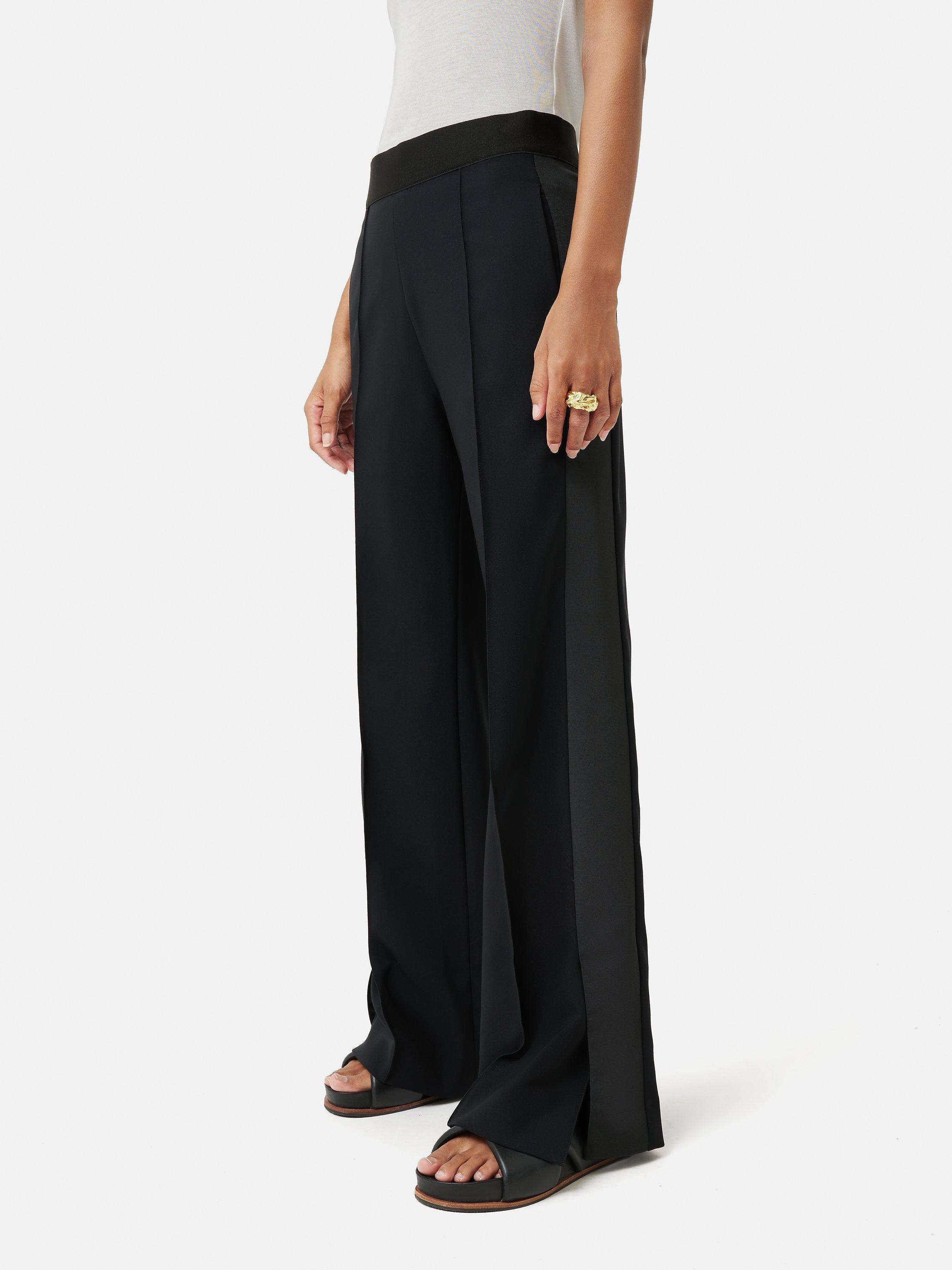 Jigsaw Crepe Split Hem Joggers, Black