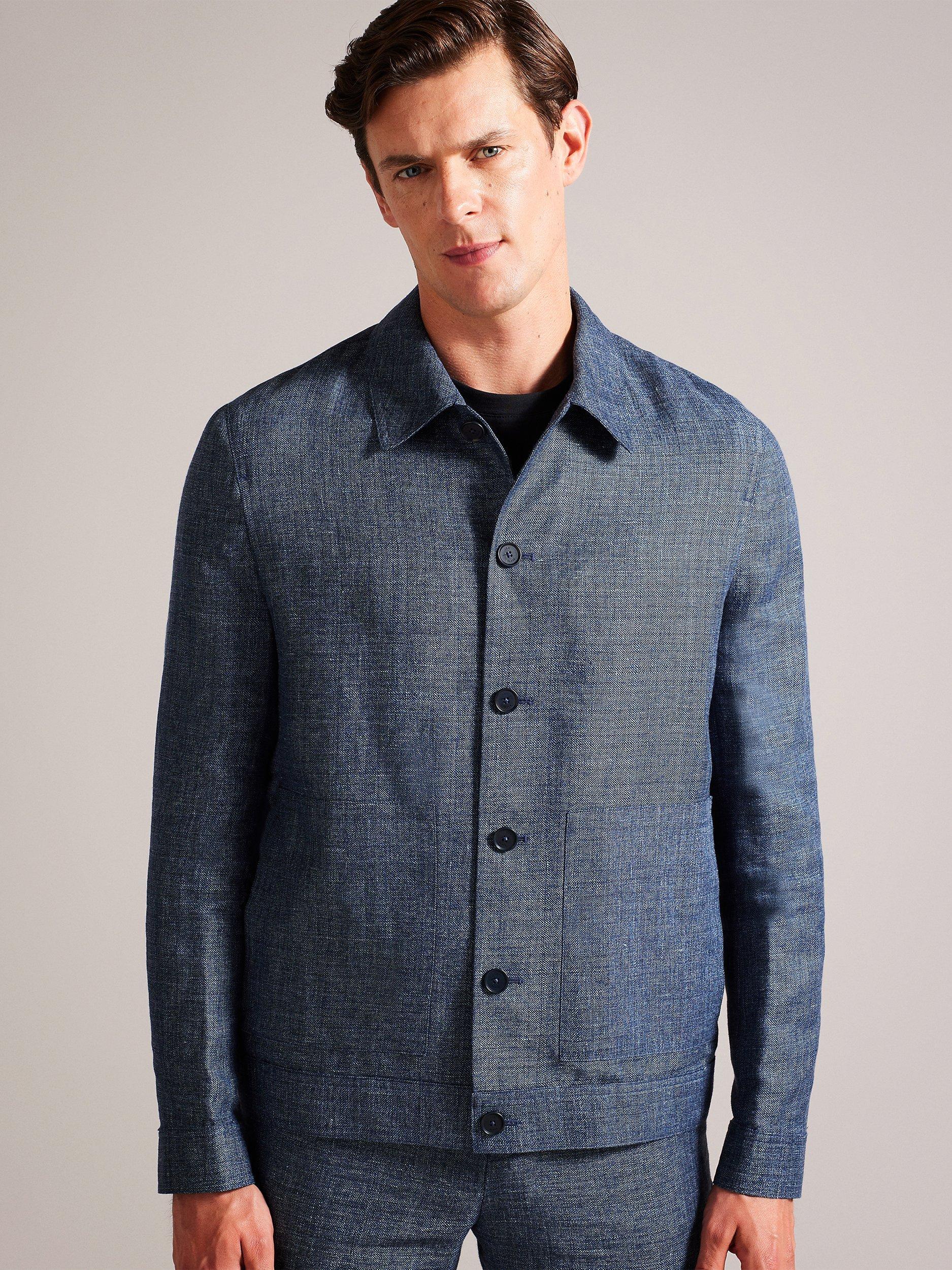 Ted Baker Tayloj Linen/Wool Blend Jacket, Navy