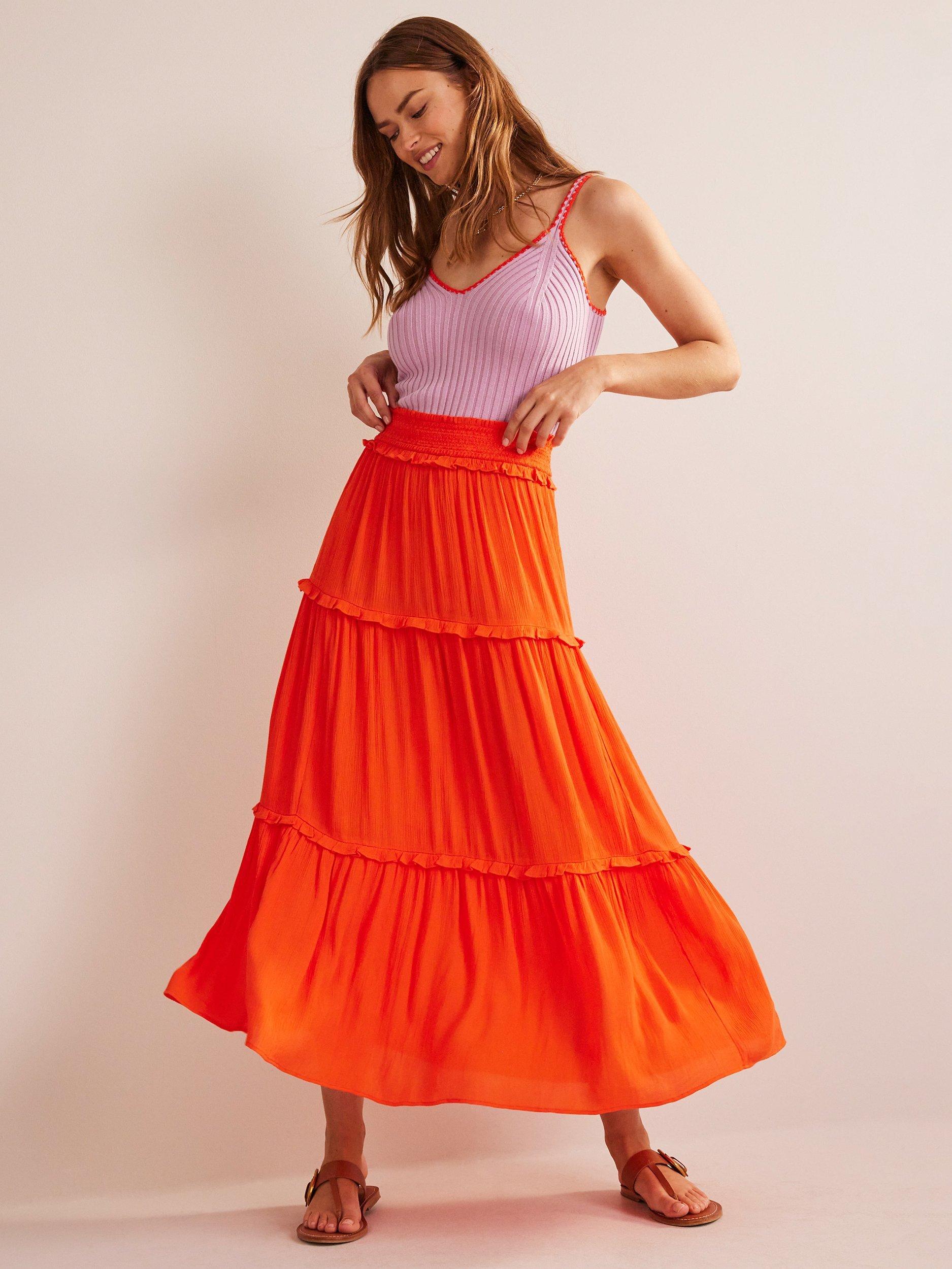 Boden Crinkle Maxi Skirt, Firework