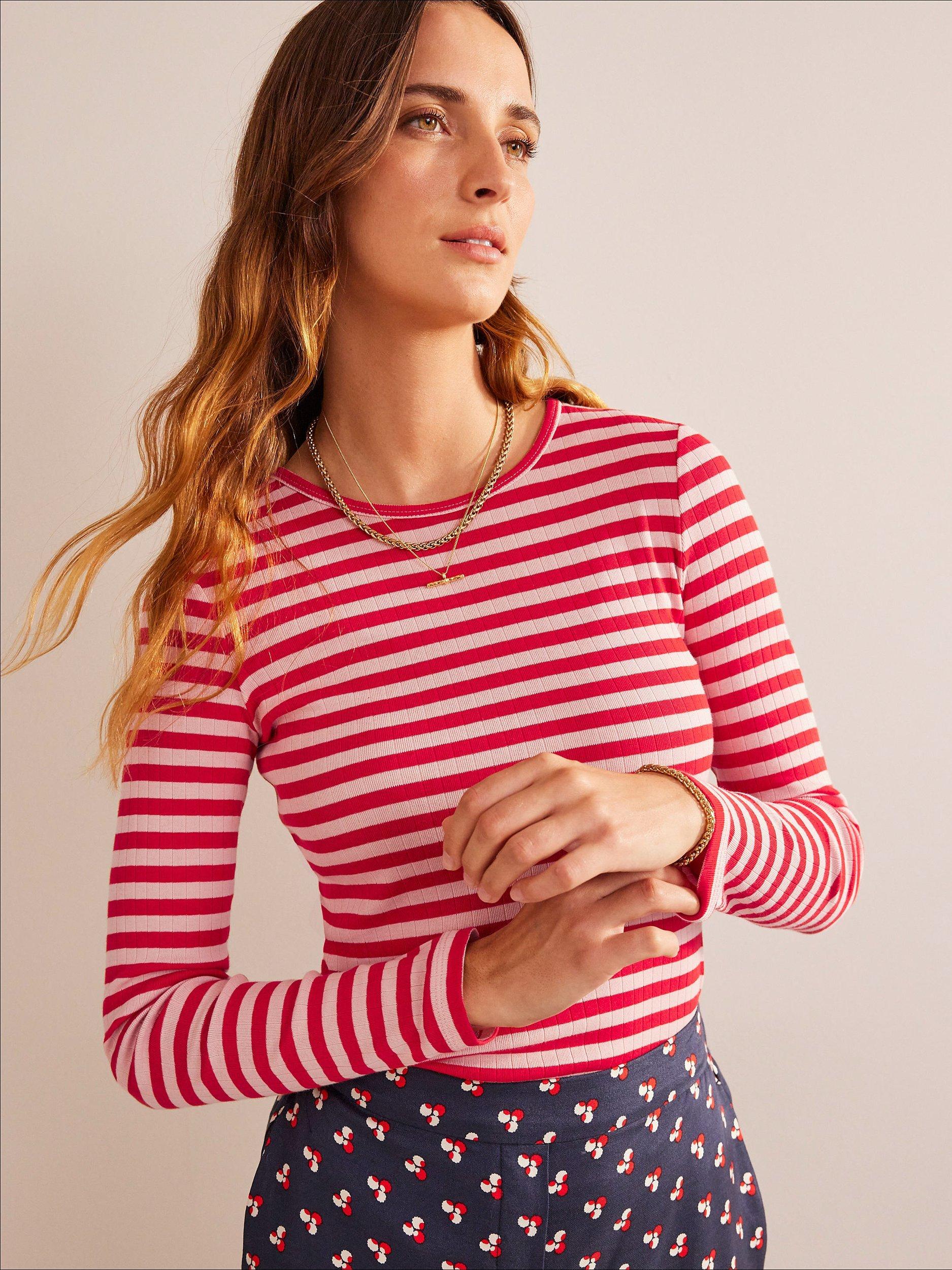 Boden Alice Rib Stripe Top