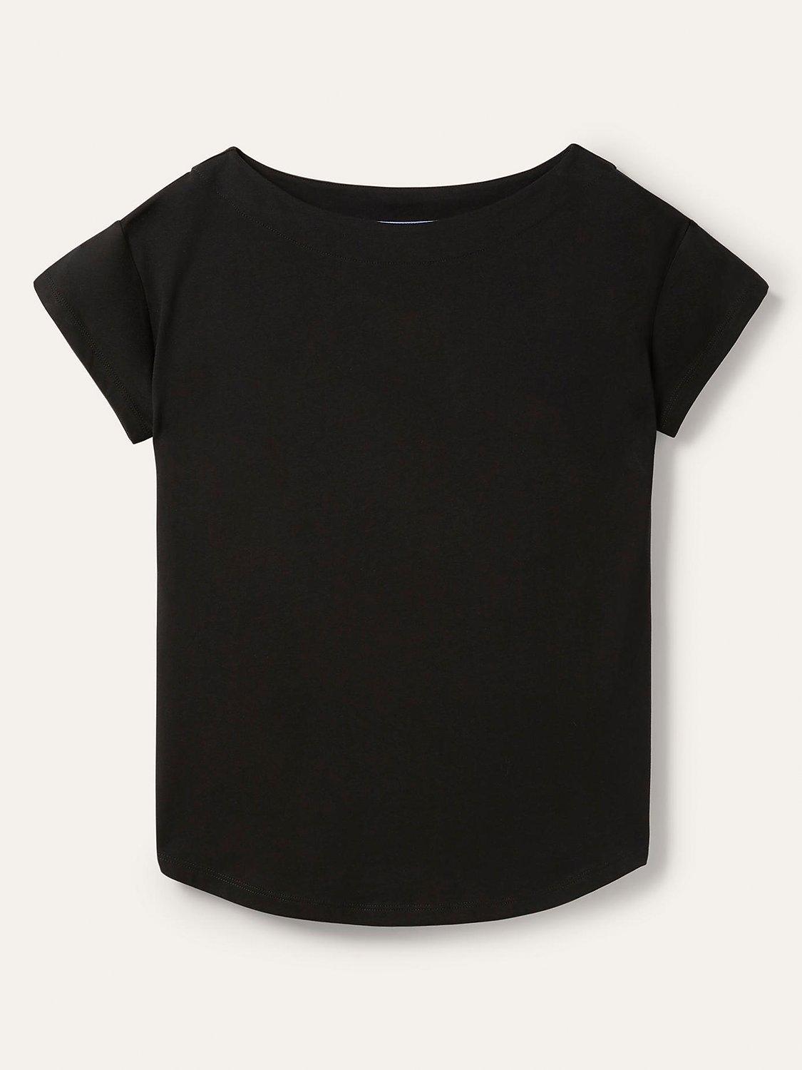 Product image 5 of 5, which shows Boden Supersoft Boat Neck T-Shirt, Black, 8