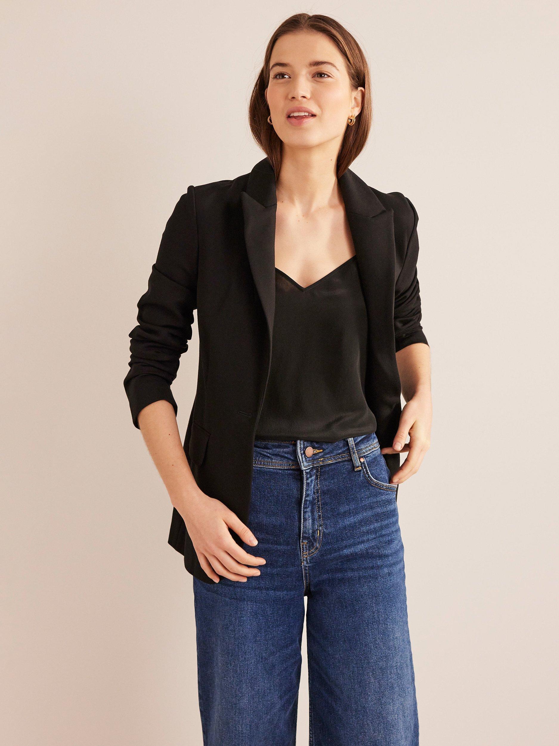 Product image 4 of 5, which shows Boden Silk Cami Top, Black, 8