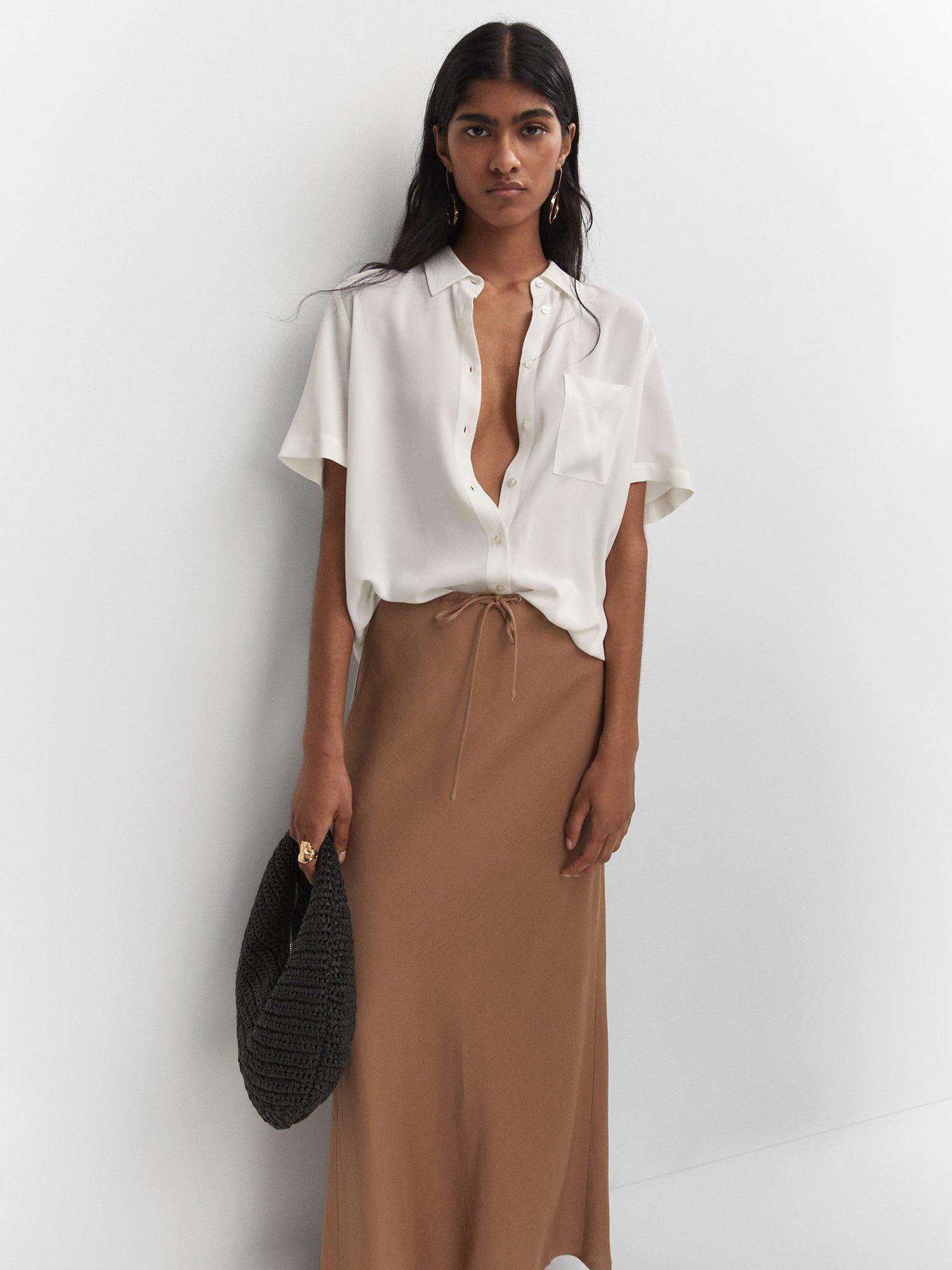 Mango Moss Short Sleeve Blouse