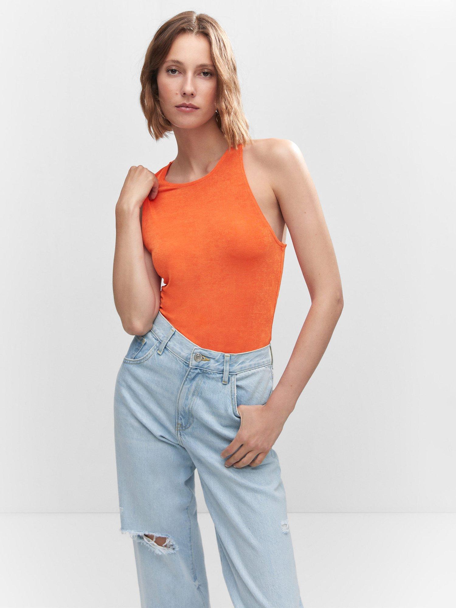 Mango Dexter Tank Top, Orange
