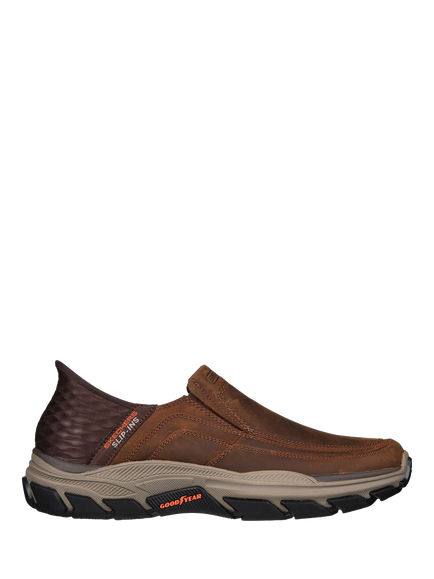 Skechers Respected Elgin Leather Slip On, Dark Brown