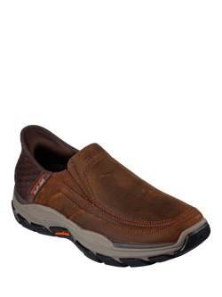 Skechers Respected Elgin Leather Slip On - view 2, Dark Brown