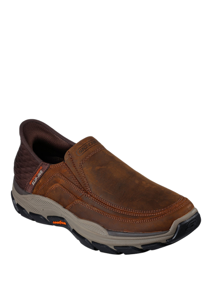 Skechers Respected Elgin Leather Slip On - view 2, Dark Brown