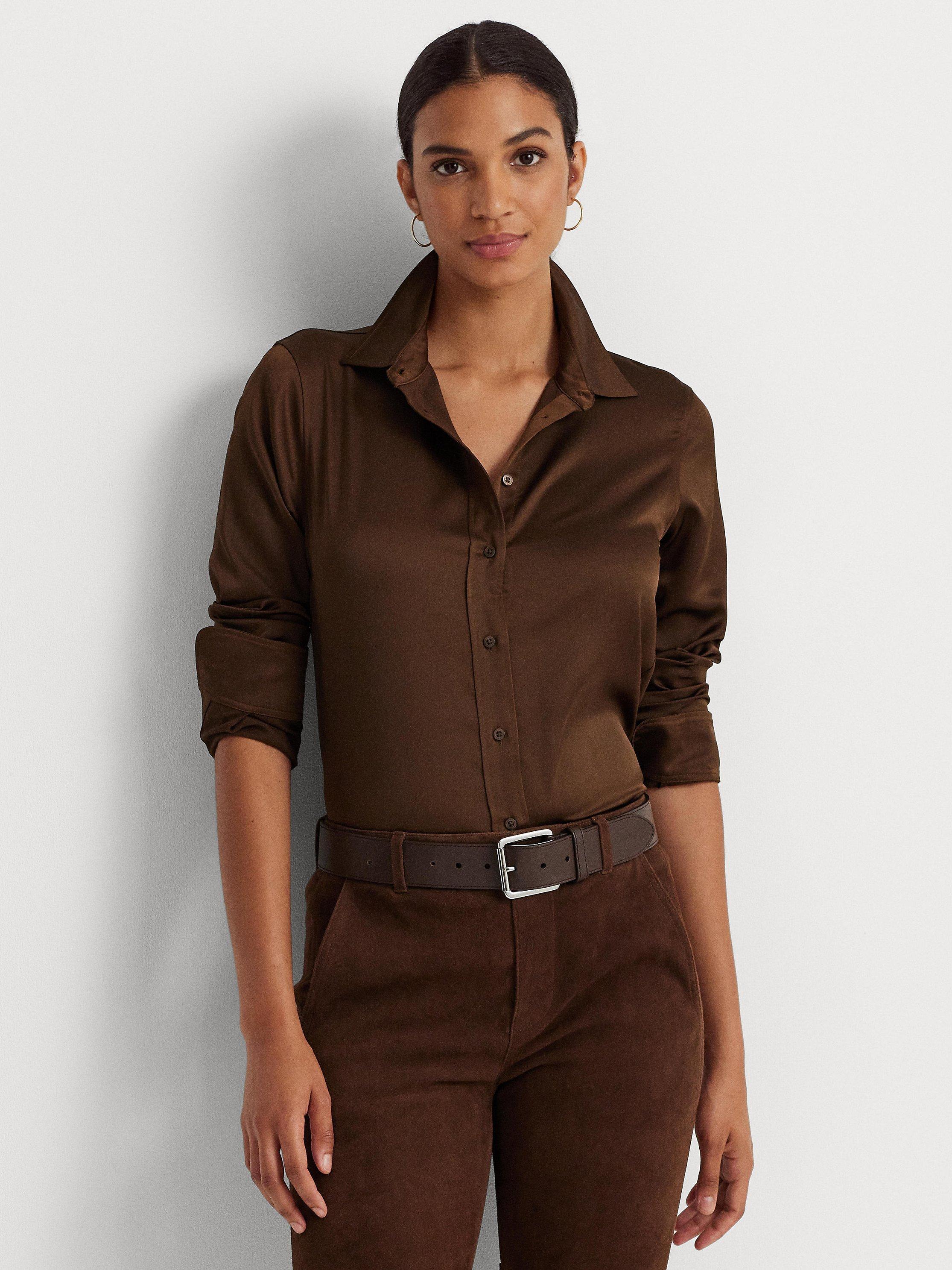 Lauren Ralph Lauren Jamelko Satin Shirt, Birch