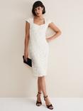 Phase Eight Layton Tapework Dress, Buttermilk