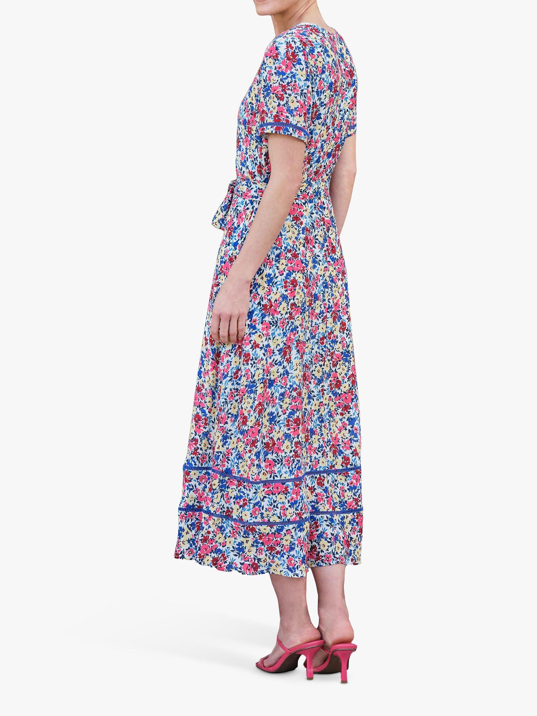 Product image 2 of 3, which shows Pure Collection Floral V-Neck Midi Dress, Multi, 10