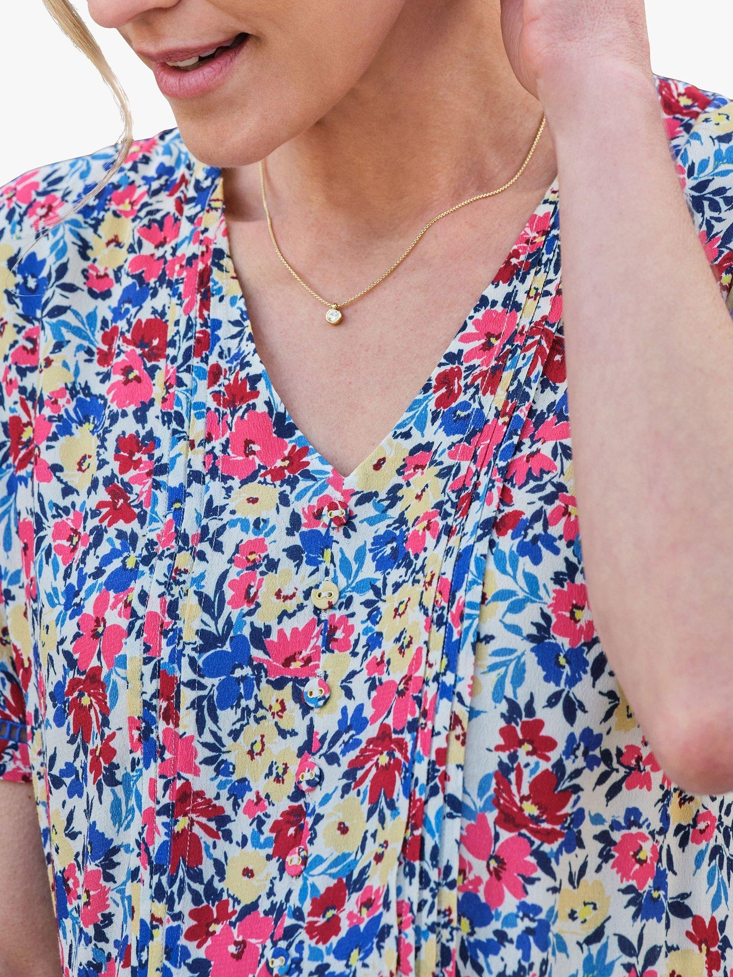 Product image 3 of 3, which shows Pure Collection Floral V-Neck Midi Dress, Multi, 10