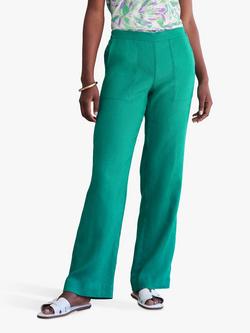 Pure Collection Laundered Linen Wide Leg Trouser, Jade