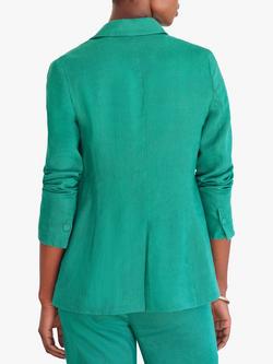 Pure Collection Single Breasted Linen Blazer, Jade - view 2, Jade
