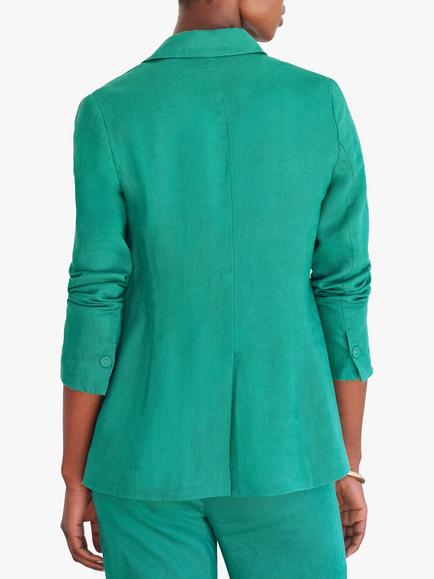 Pure Collection Single Breasted Linen Blazer, Jade - view 2, Jade