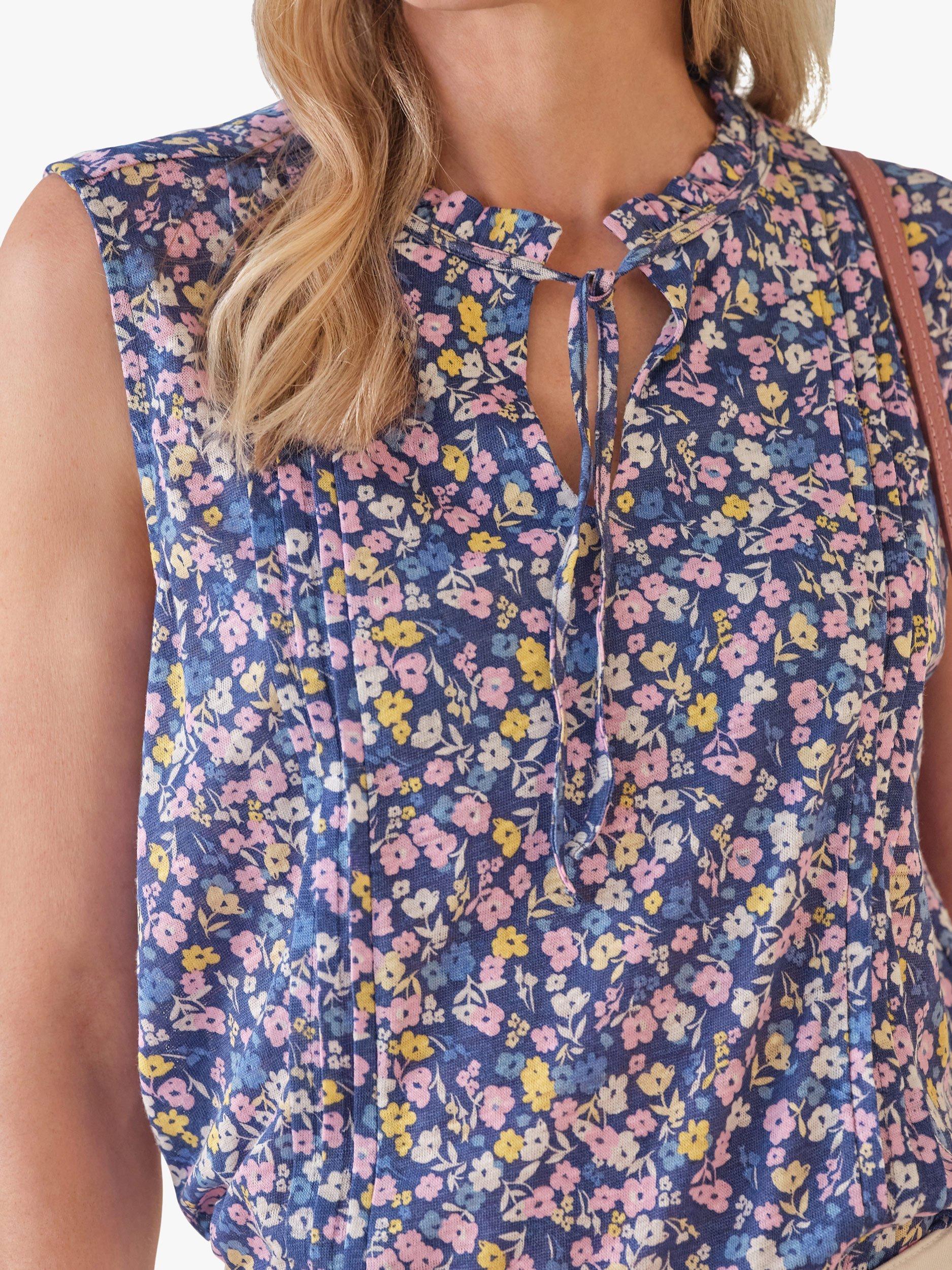 Product image 3 of 3, which shows Pure Collection Linen Ditsy Print Top, Multi, 10