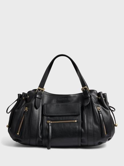 Gerard Darel St Germain Leather Shoulder Bag, Black