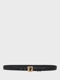 Gerard Darel Le Lauren Slim Leather Belt, Black, Black