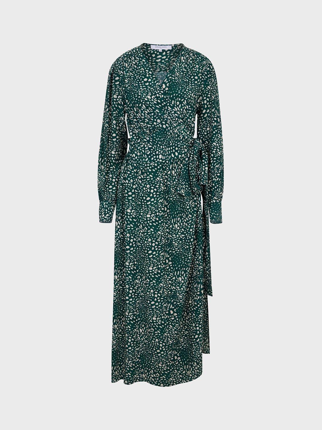 Gerard Darel Jovana Abstract Print Wrap Dress, Green