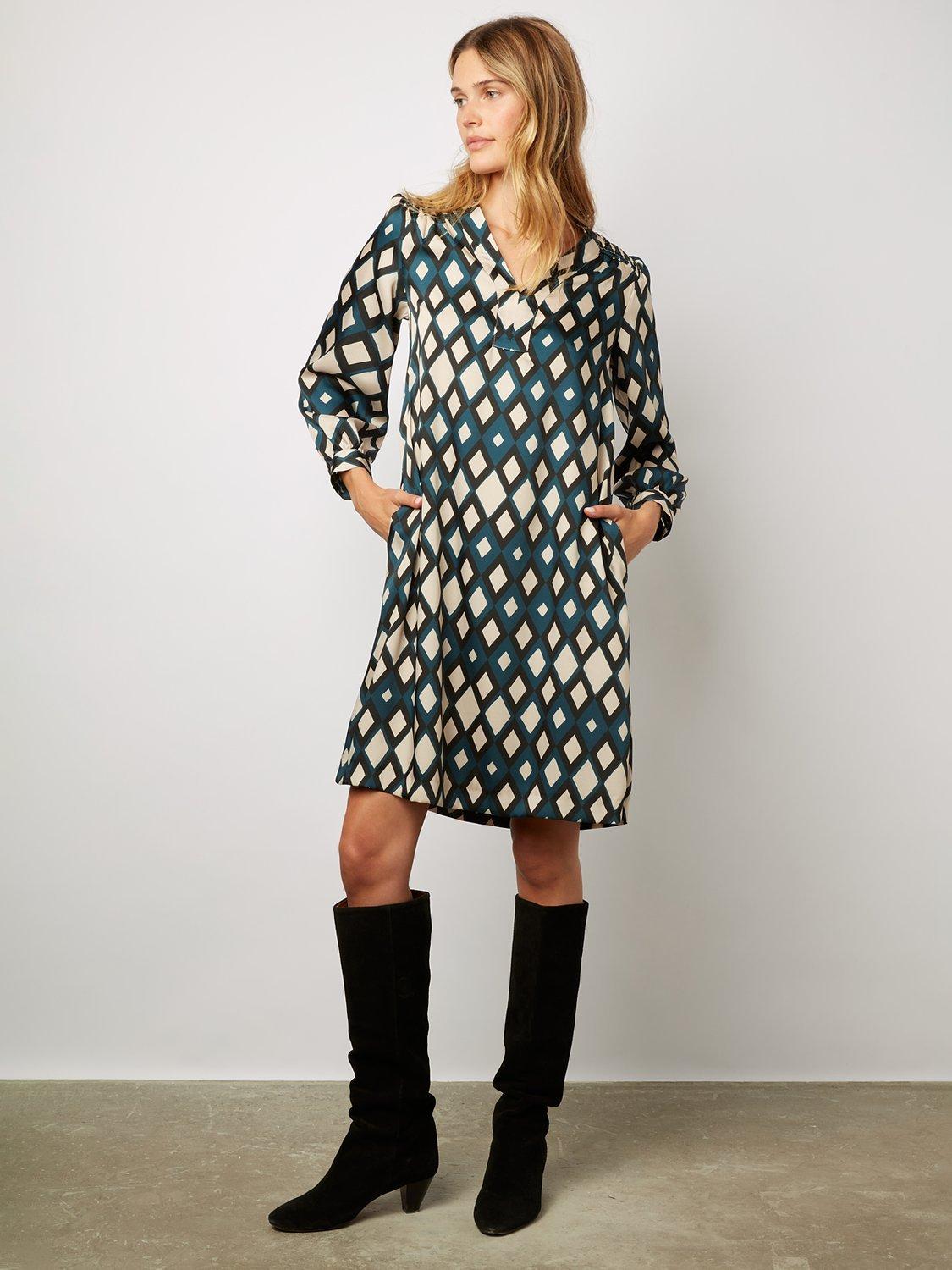 Gerard Darel Jemy Geometric Dress, Duck