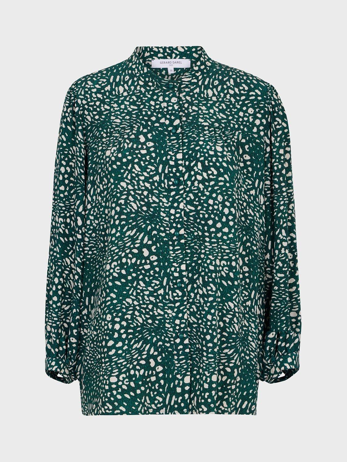 Gerard Darel Carole Abstract Blouse, Green/White