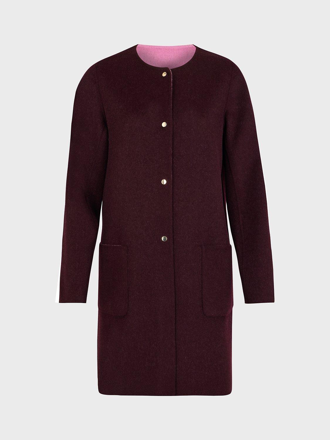 Gerard Darel Sabrina Plain Straight Cut Coat, Red Wine, Red Wine