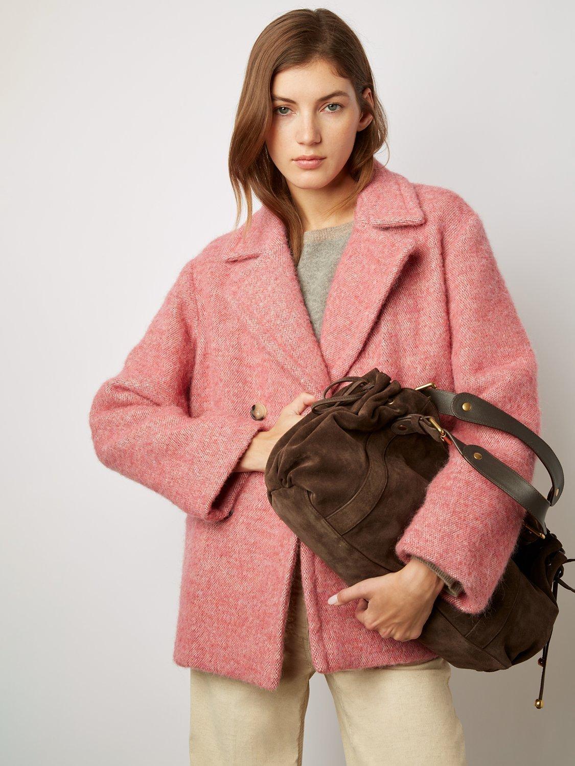 Gerard Darel Socrate Double Breasted Coat, Pink