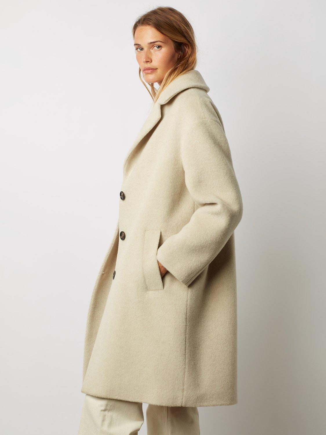 Gerard Darel Syma Plain Coat Ecru