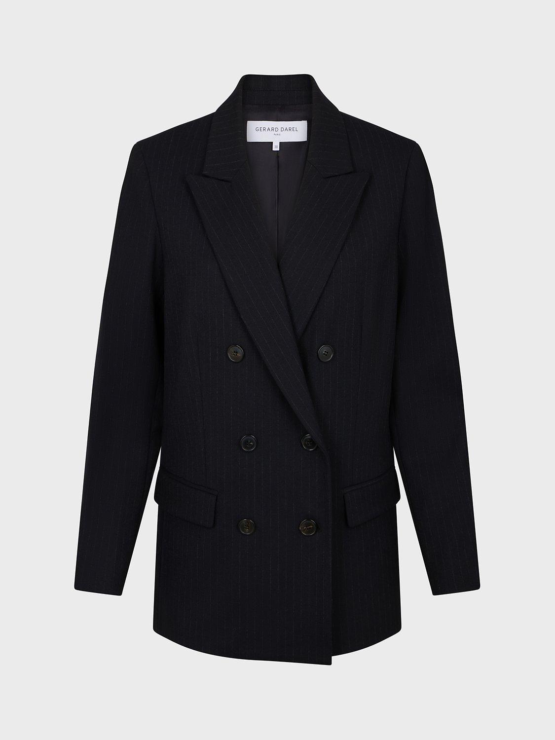 Gerard Darel Striped Wool Blend Nicole Blazer, Navy