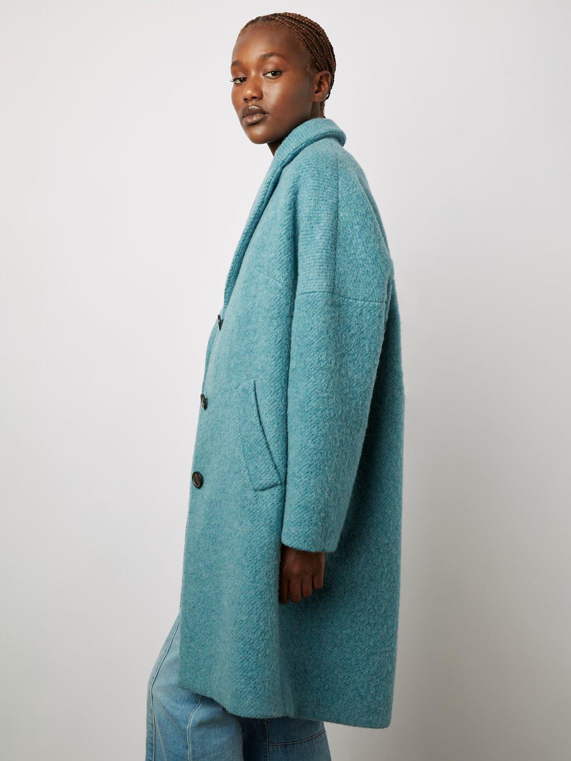 Gerard Darel Samirah Plain Coat, Blue