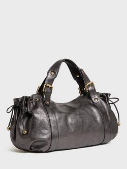 Gerard Darel 24H Leather Shoulder Bag - view 2, Grey