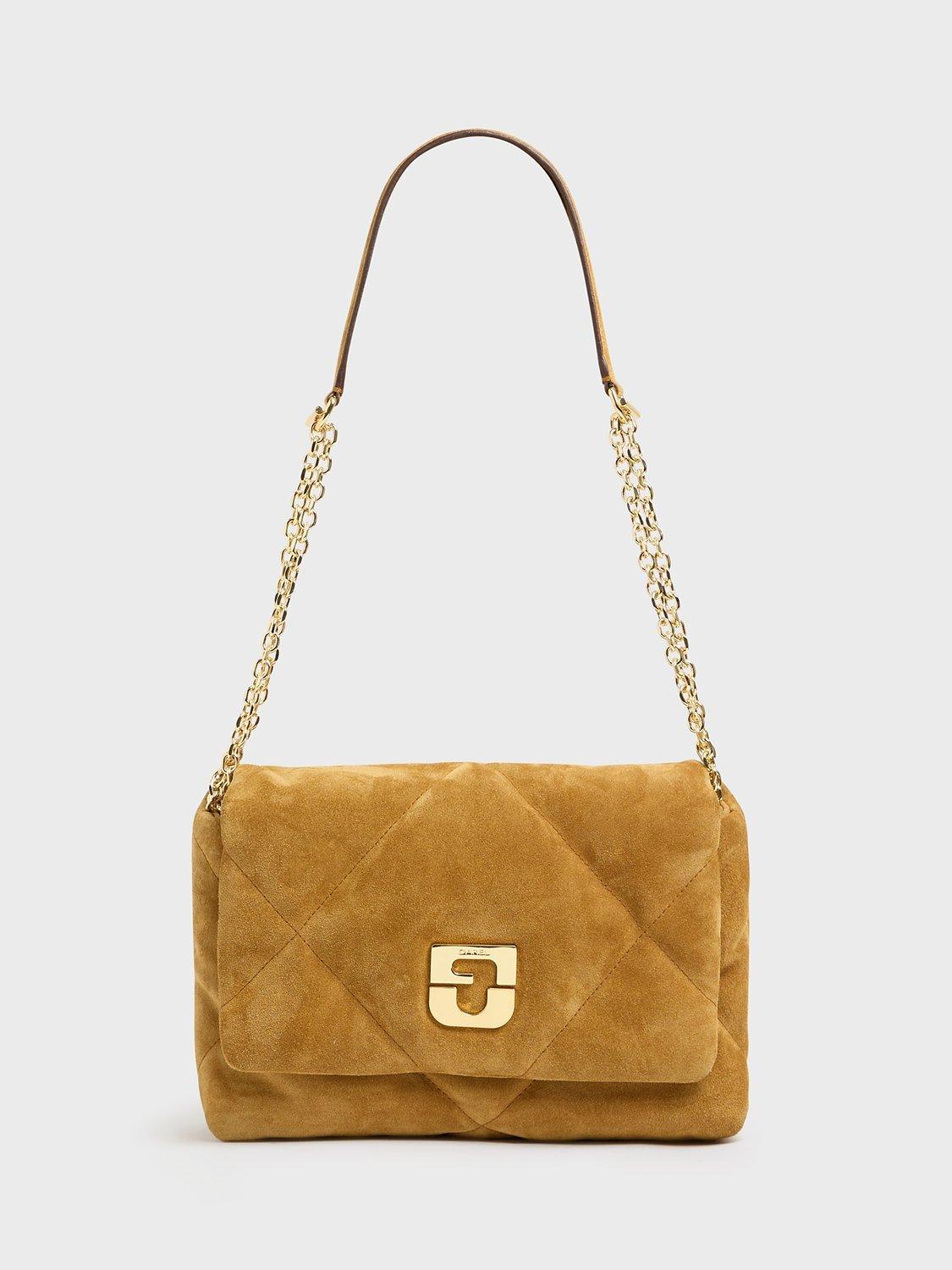 Gerard Darel Le Fanny Quilted Suede Crossbody Bag