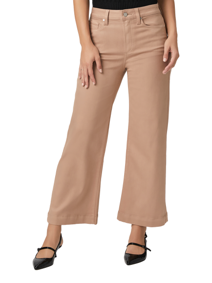 PAIGE Anessa Luxe Coated Wide Leg Ankle Jeans, French Latte - view 2, French Latte