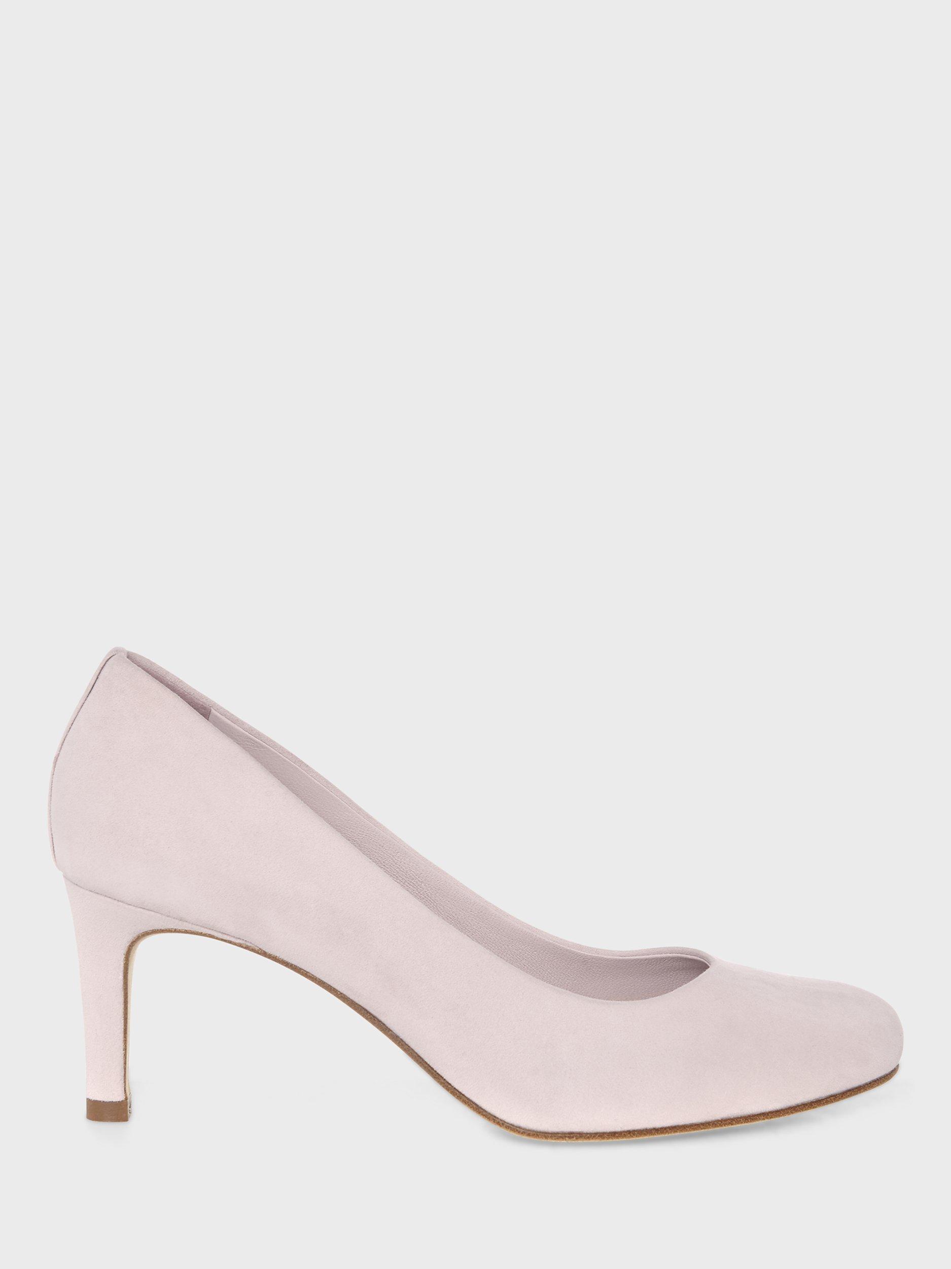 Hobbs Lizzie Suede Court Shoes, Pale Pink