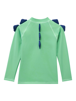 Roarsome Kids' Spike Rash Vest, Mid Green - view 2, Mid Green