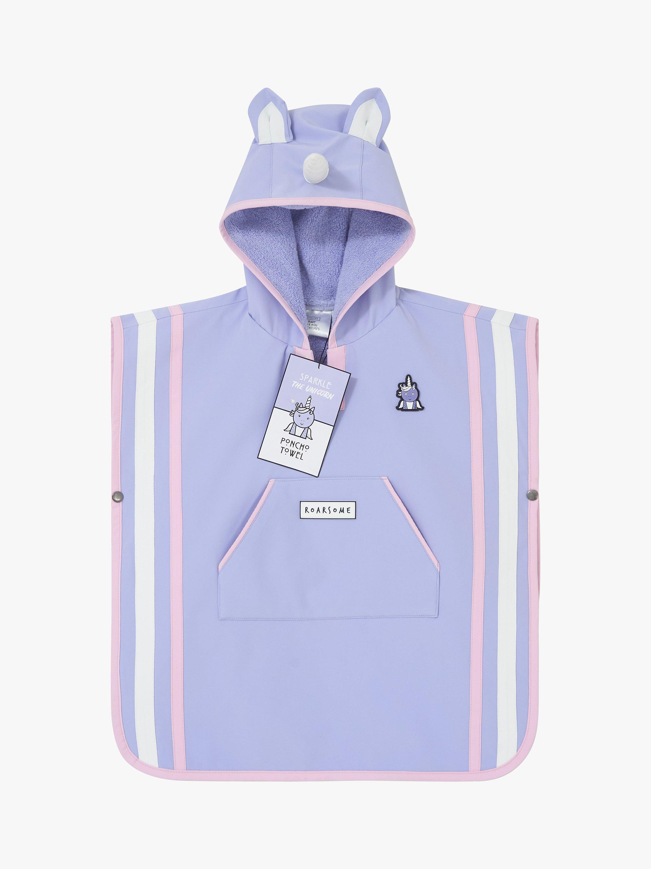 Product image 1 of 4, which shows Roarsome Kids' Sparkle Poncho, Lilac, 1-4 years