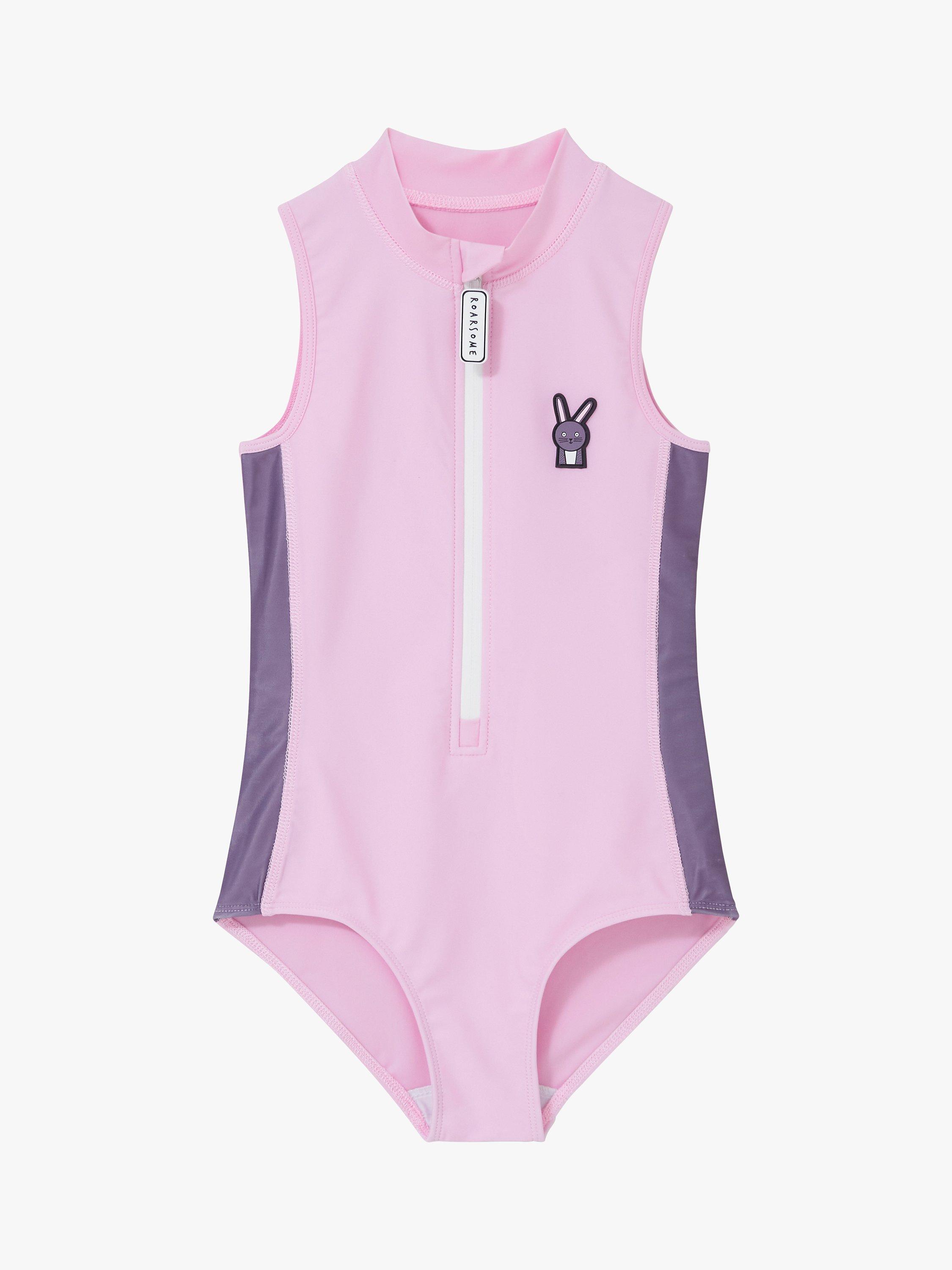 Product image 3 of 6, which shows Roarsome Kids' Hop The Bunny Swimsuit, Pink, 2-3 years
