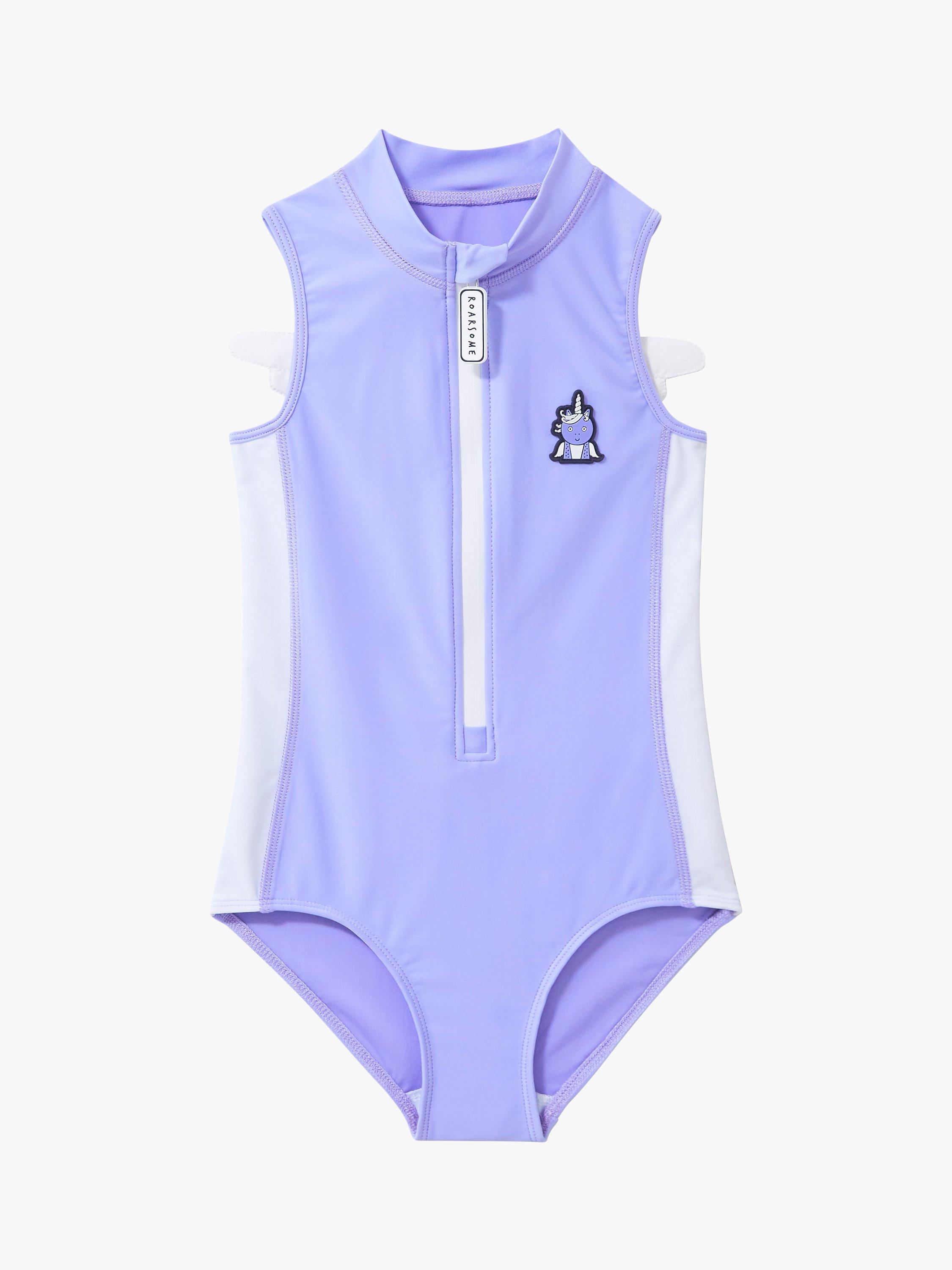 Product image 4 of 7, which shows Roarsome Kids' Sparkle Swim Suit, Lilac, 1-2 years