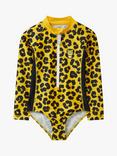 Roarsome Kids' Dash Leopard Print Swimsuit, Mid Yellow